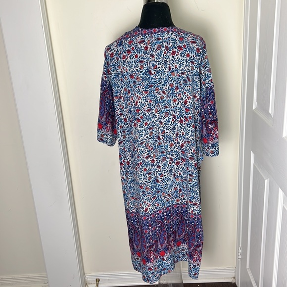 Revamped Boho Parsley Maxi Slit Kimono Duster Size Medium - Picture 3 of 14